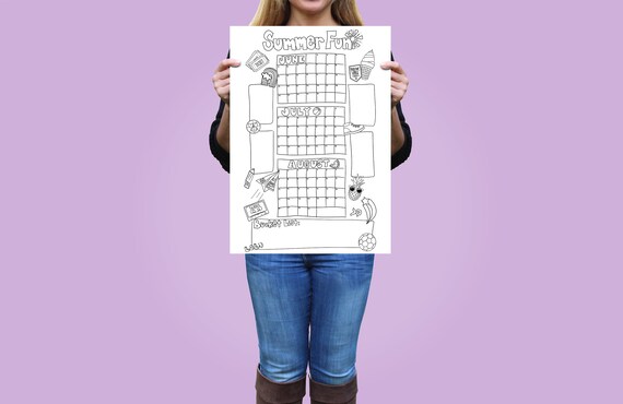 Buy printable summer bucket list kids summer break chart poster calendar coloring page print at home summer countdown family checklist online in india