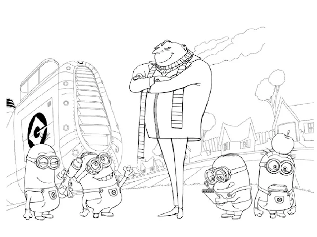 Despicable me and minions free printable coloring pages
