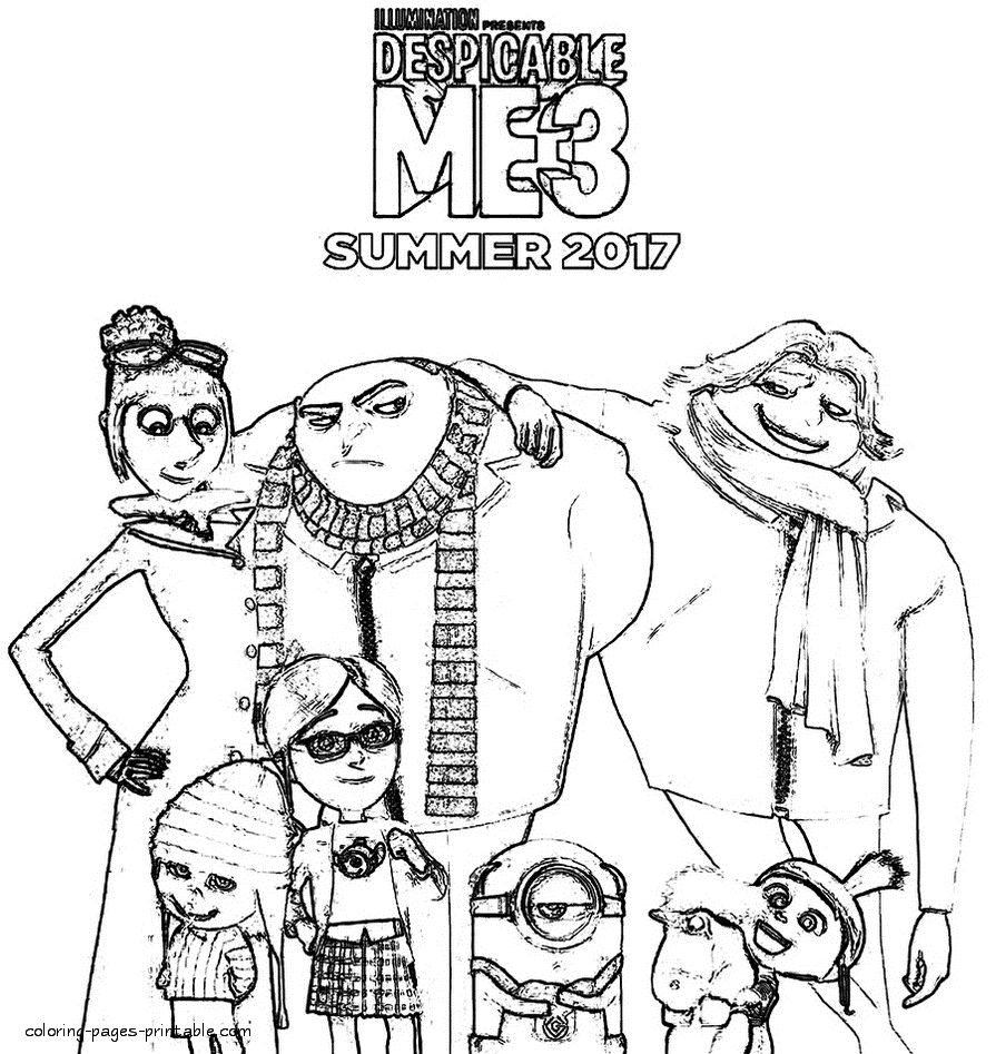 Despicable me coloring pages to print coloring