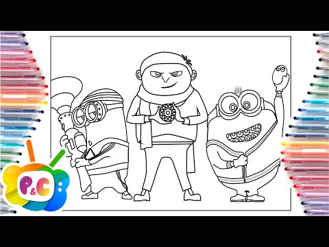 Inions the rise of gru coloring pages retrovision