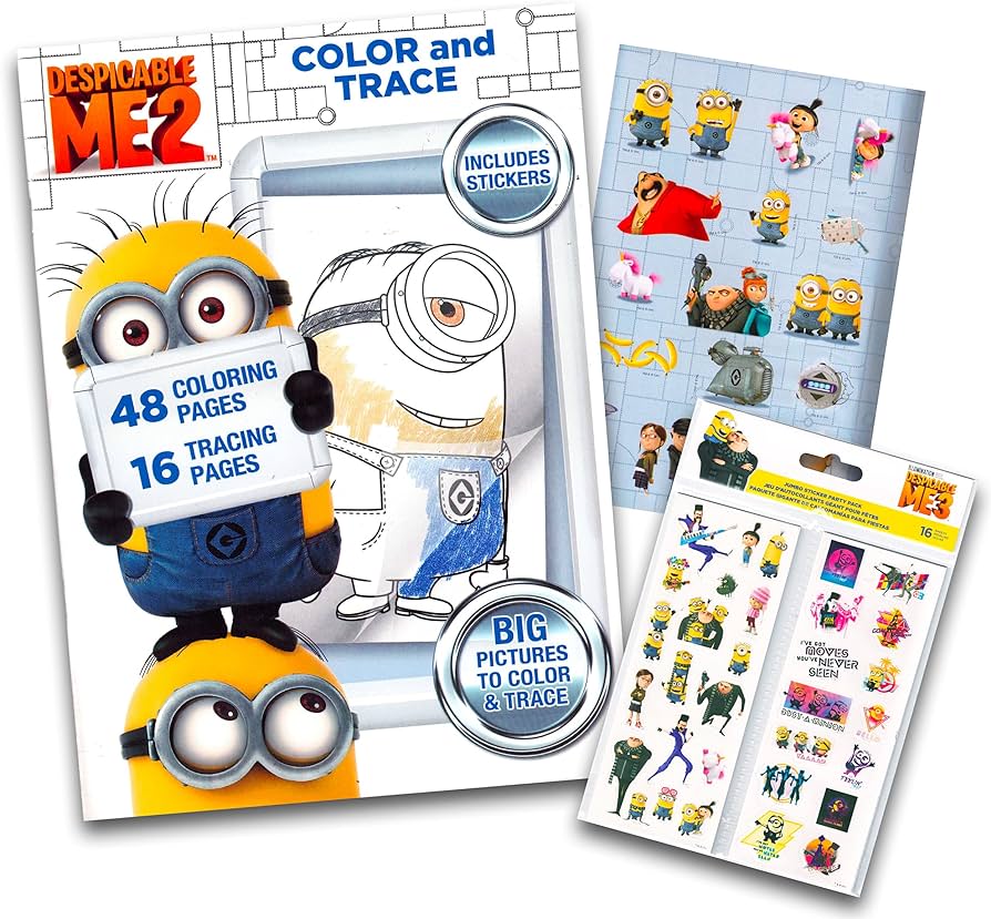 Despicable me minions coloring book with stickers over minions stickers toys games