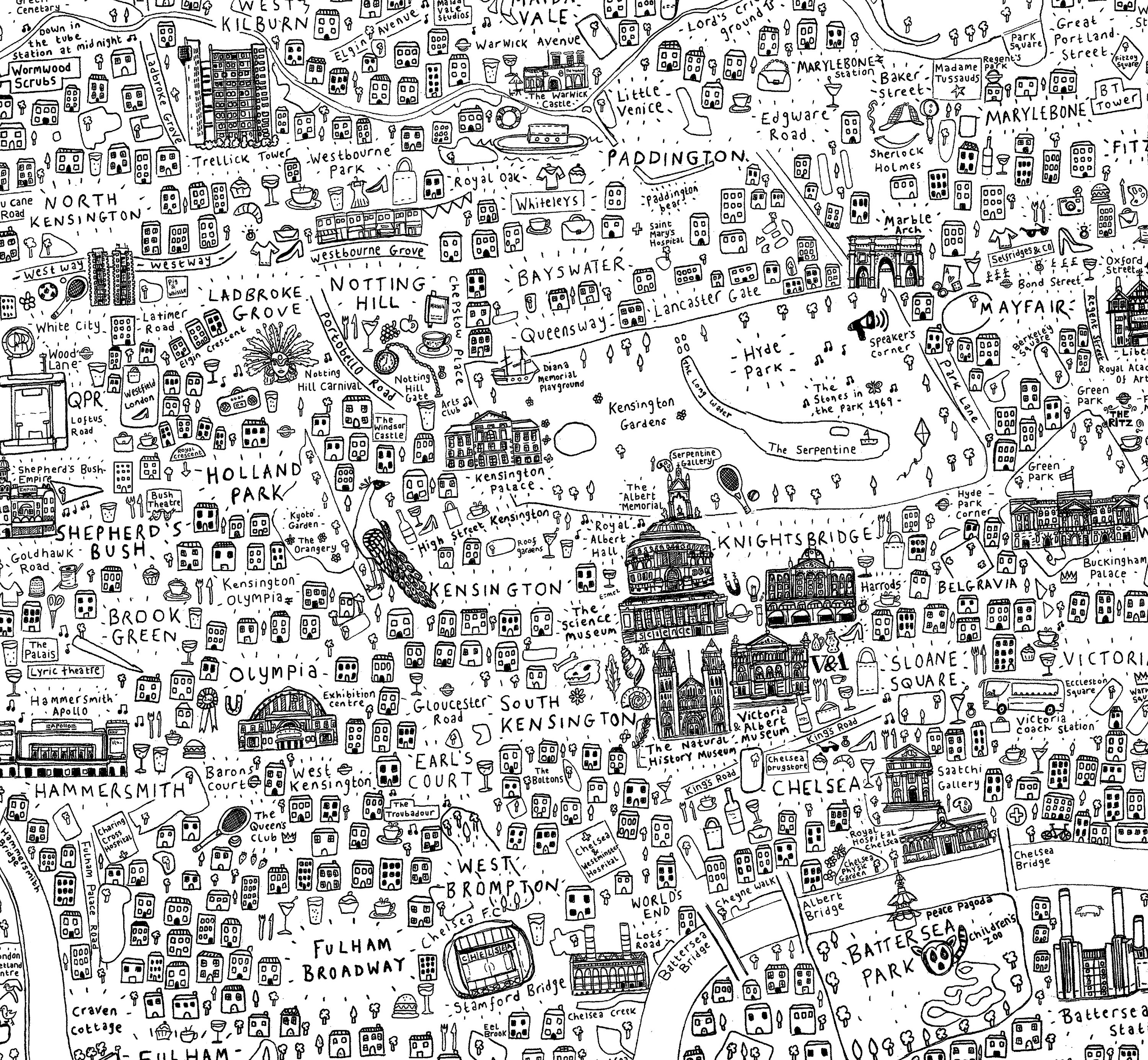 London map colouring poster london wall art mindfulness colouring rainy day activities christmas gift