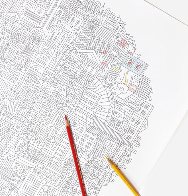 Topographic coloring pages the city works