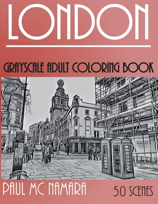 London grayscale adult coloring book paperback murder by the book