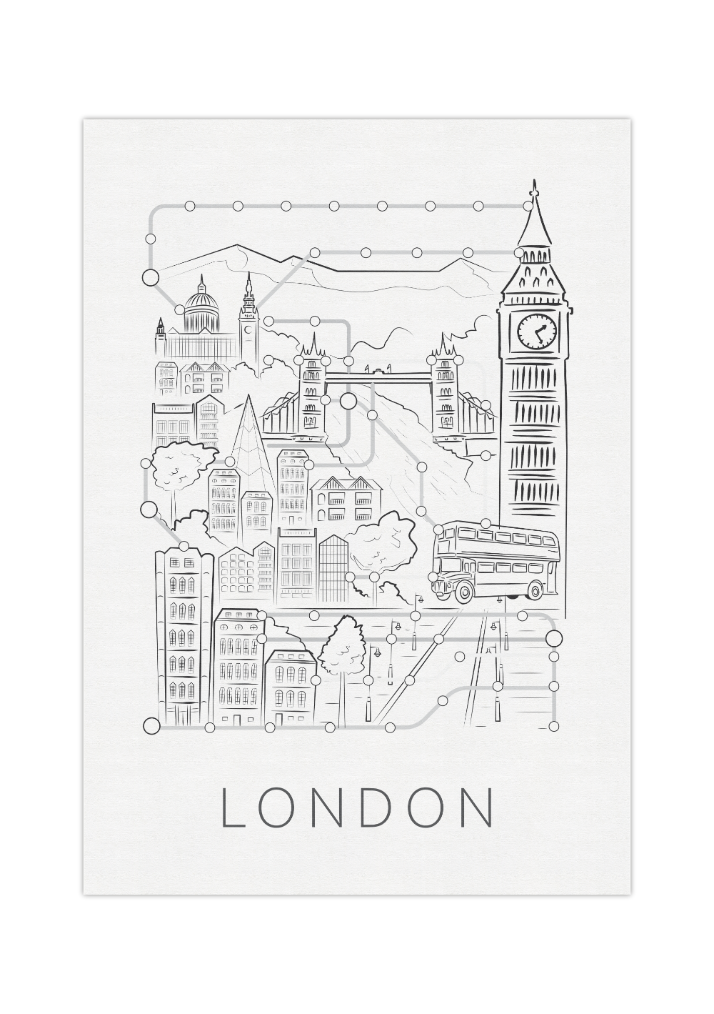 Poster london stadtplan fahrplan â