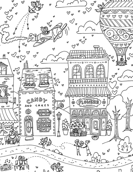 Giant valentines day coloring poster caravan shoppe