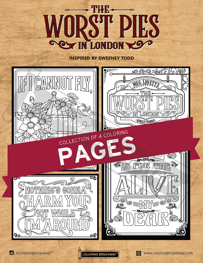 Sweeney todd the worst pies in london coloring broadway