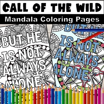 Jack londons call of the wild quotes mandala coloring pages tpt