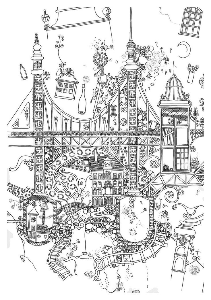 Digital coloring book printable coloring sheet budapest travel coloring poster