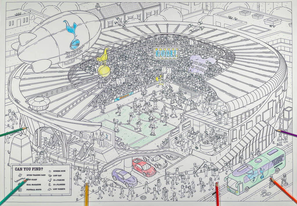 Spurs colouring poster by mocoloco