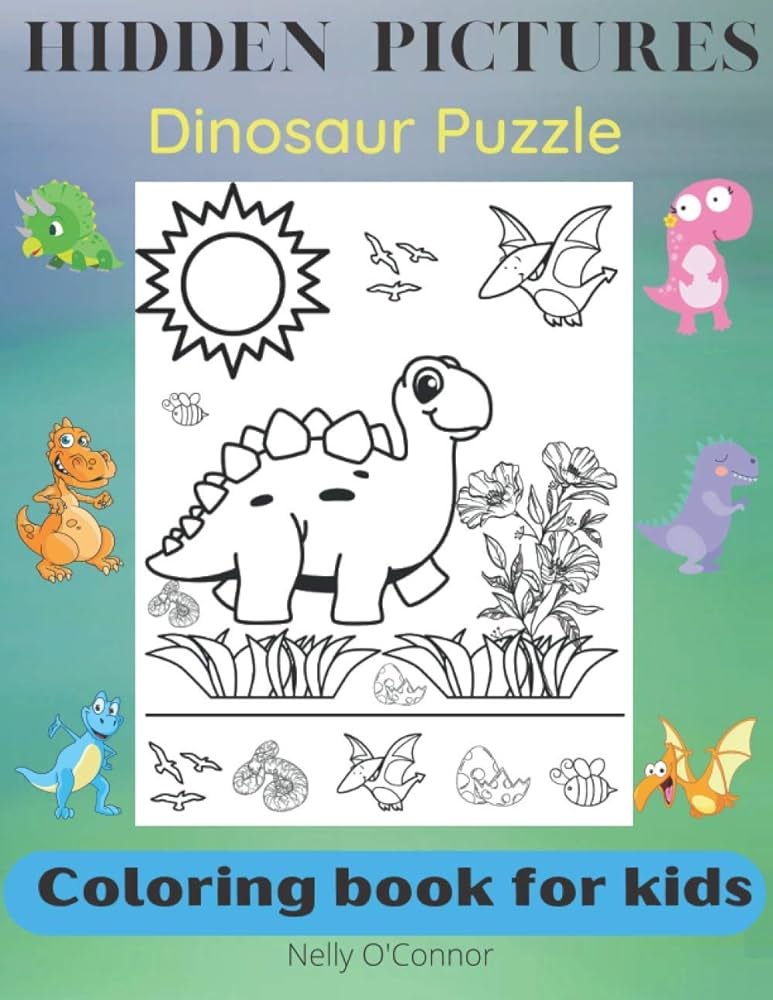 Hidden pictures dinosaur puzzlecoloring book for kids