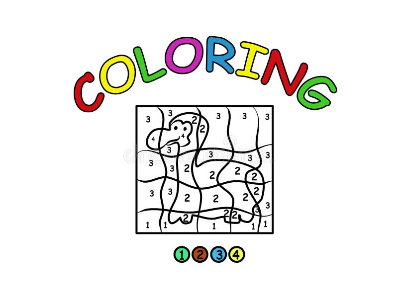 Coloring number page for preschool kids education game on paper poster design vector illustration modern stock vector