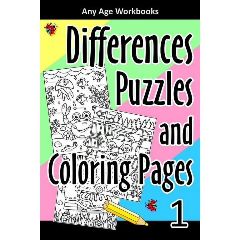 Differences puzzles and coloring pages paperback