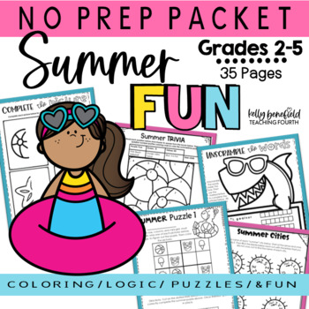 No prep summer fun packet logic puzzles and coloring pages by kelly benefield