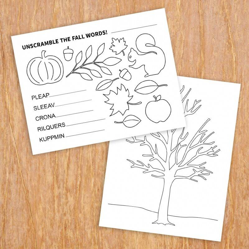 Fall preschool activities set printable activities for kids autumn word scramble coloring sheets educational material