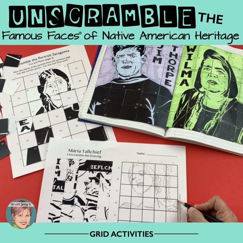 Unscramble the famous faces of native american heritage month art with jenny k
