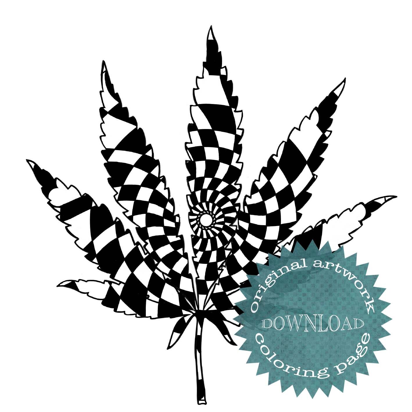 Pot leaf coloring