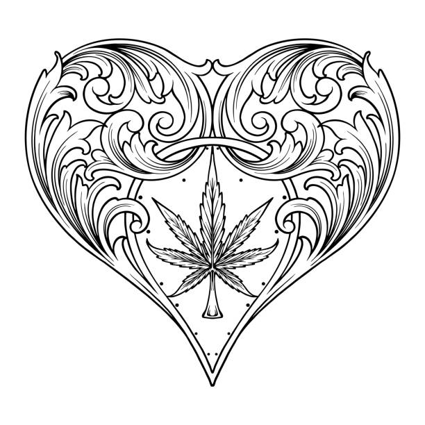 Marijuana leaf wallpaper silhouettes stock illustrations royalty