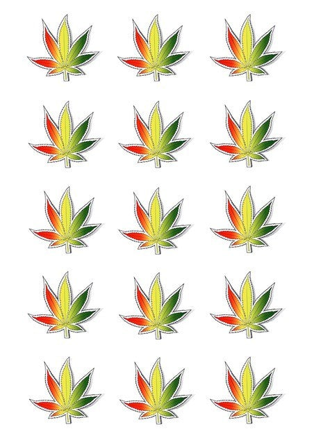 Design sheet edible image marijuana leaf