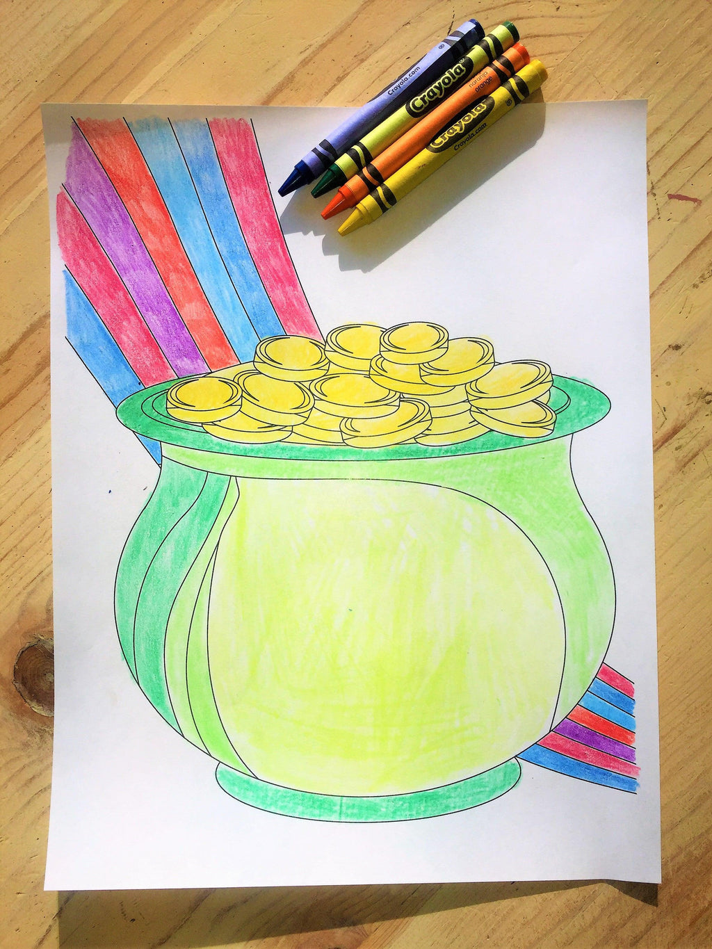 Pot of gold coloring page