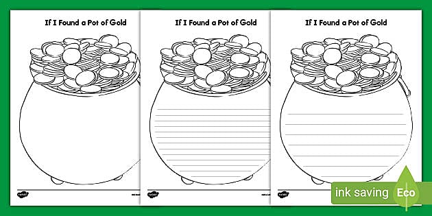 Pot of gold template st patricks day usa
