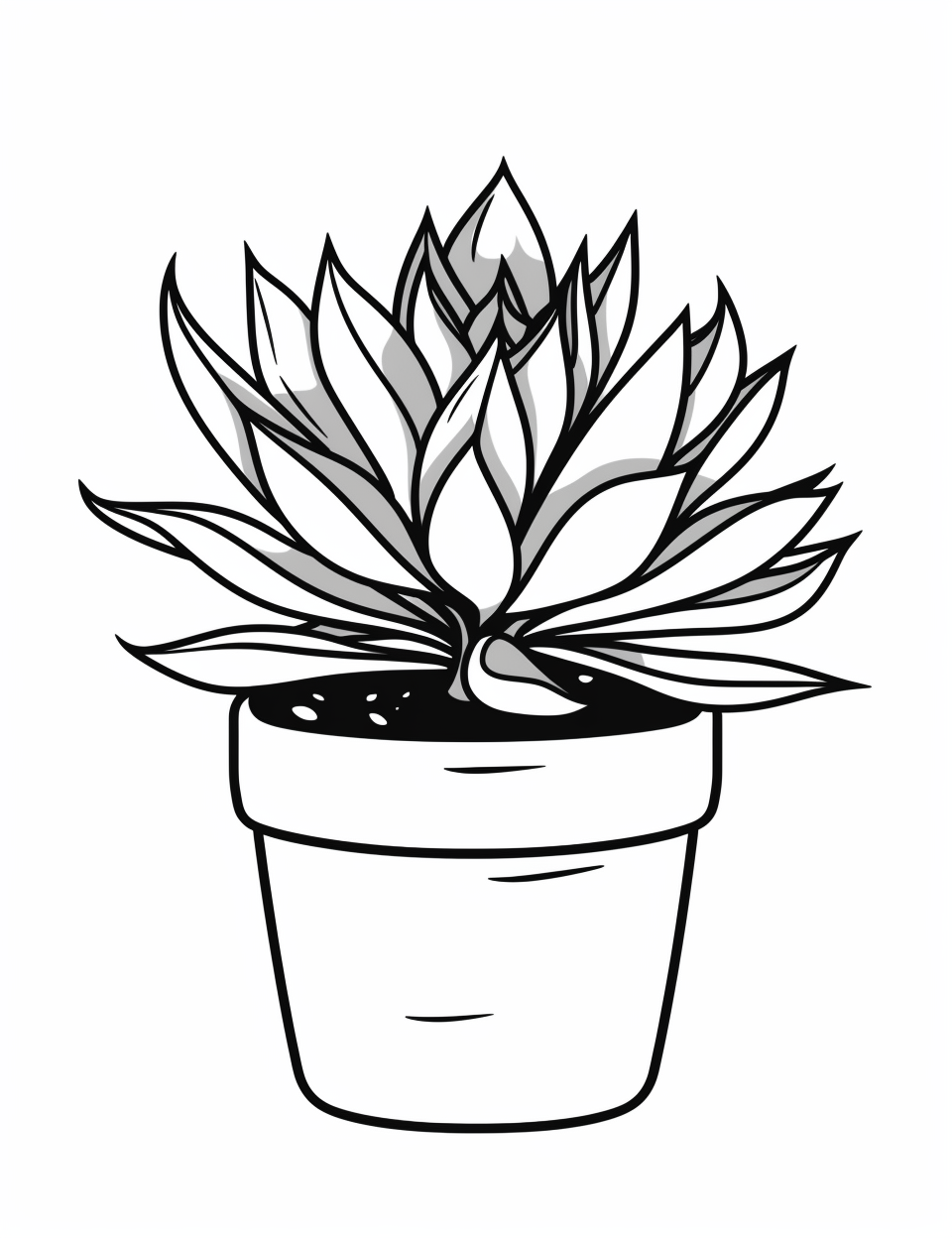 Printable succulent coloring page
