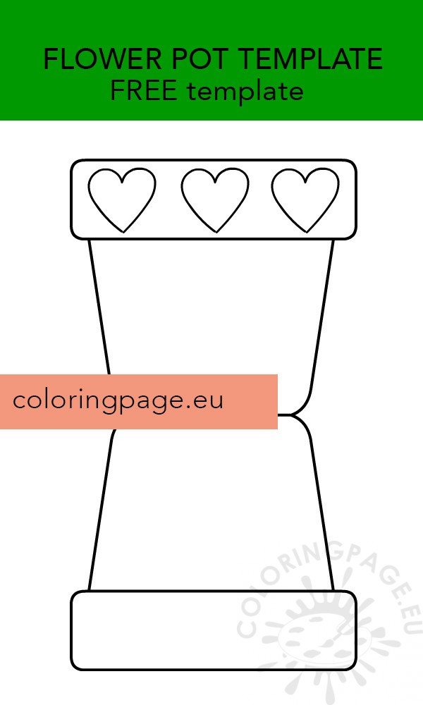 Flower pot template free coloring page