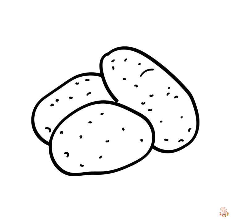 Printabe potato coloring pages free for kids anf adults