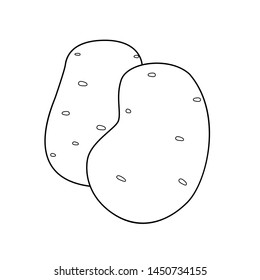 Potato silhouette childrens coloring book fruits stock vector royalty free