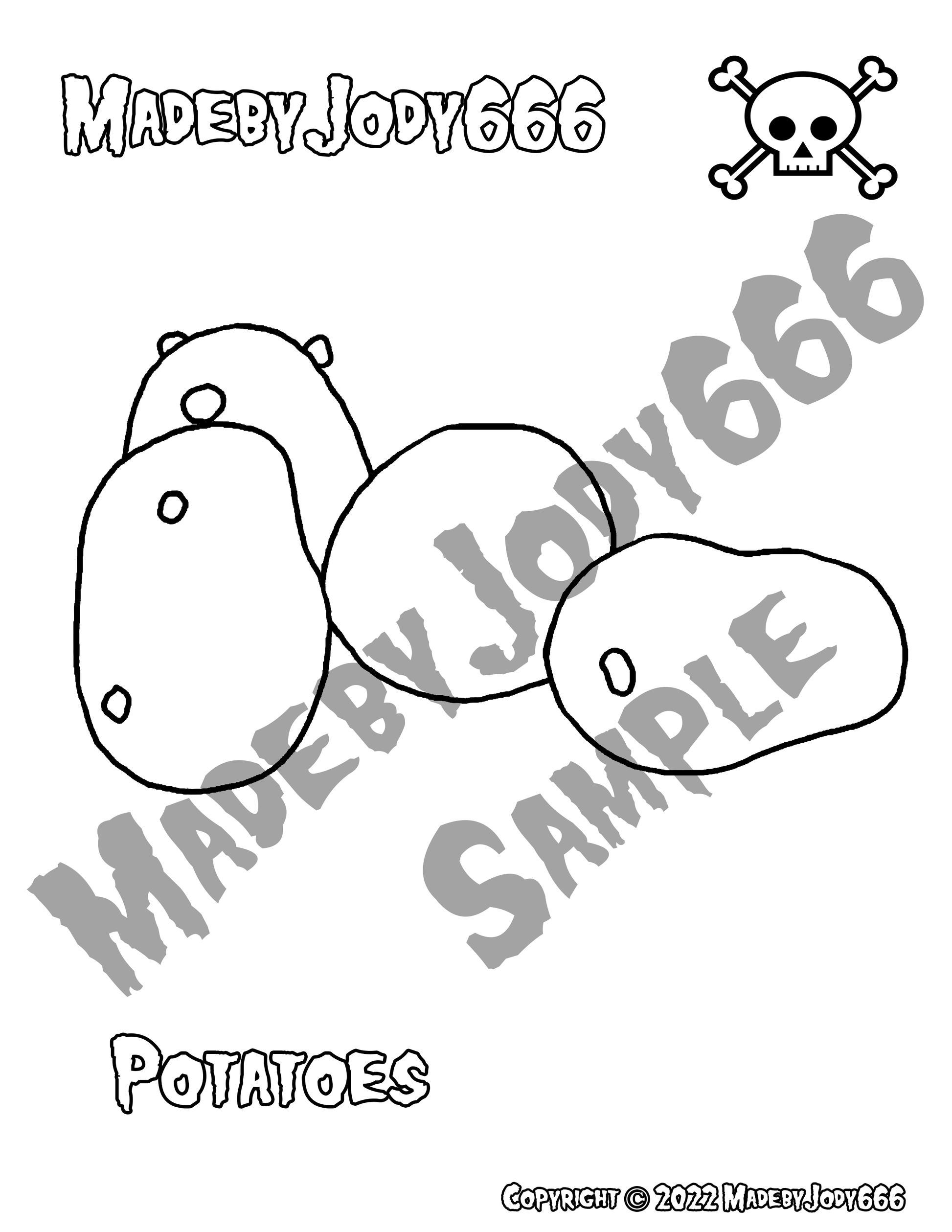 Potato crochet pattern coloring page â