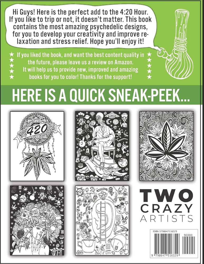The highest stoner loring book for adults an inappropriate and psychedelic loring book for adults trippy designs artists two crazy books