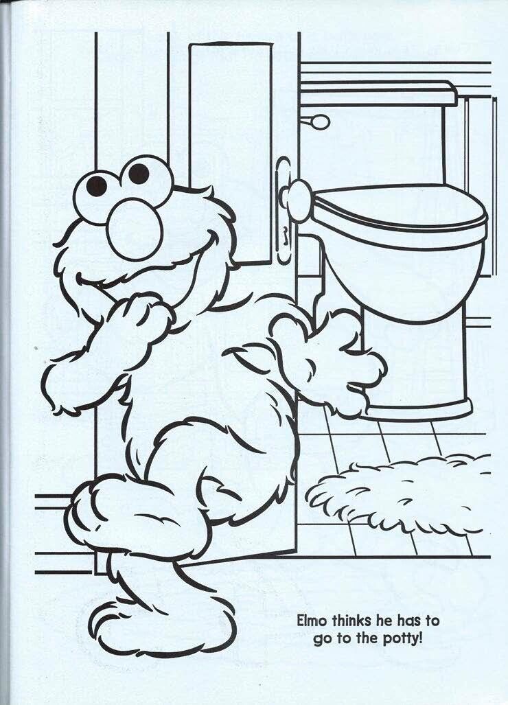 Potty training elmo sesame street coloring book stickers children girls boys