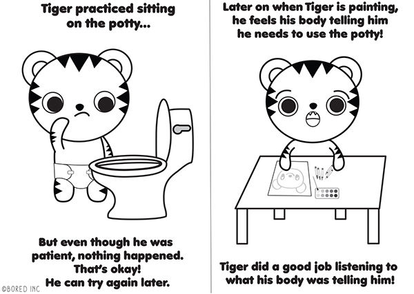 Tiger learns to use the potty potty training book