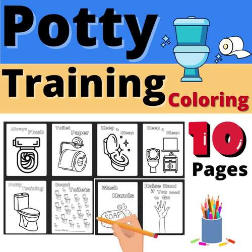Potty training coloring pages art activity no prep morning work sel