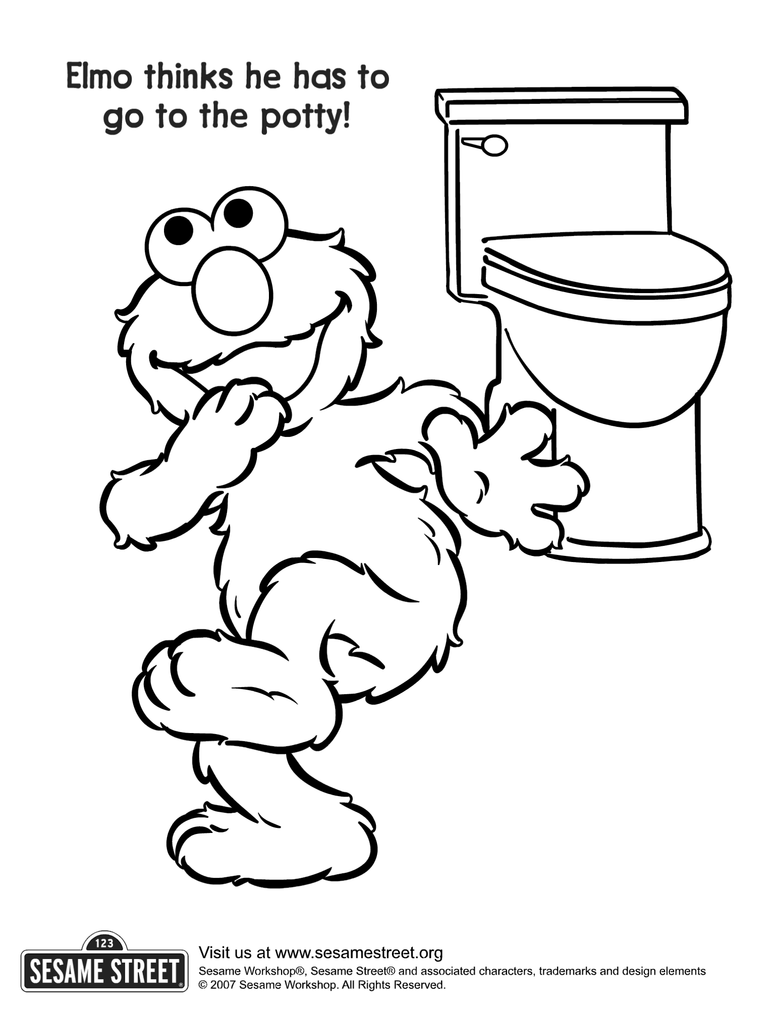 Elmo needs to use the toilet baby dragons drawing elmo books coloring book pages