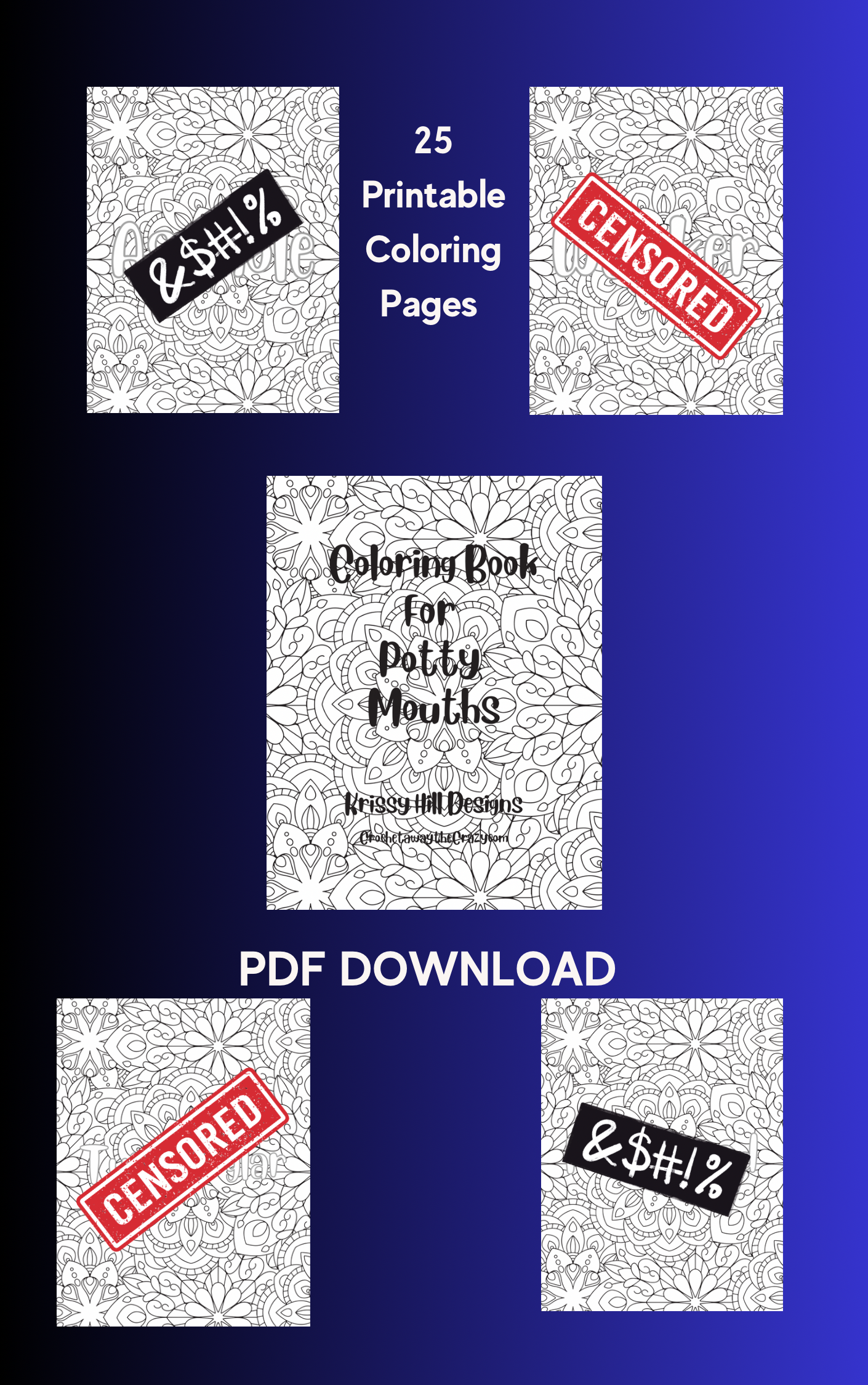 Coloring book for potty mouths