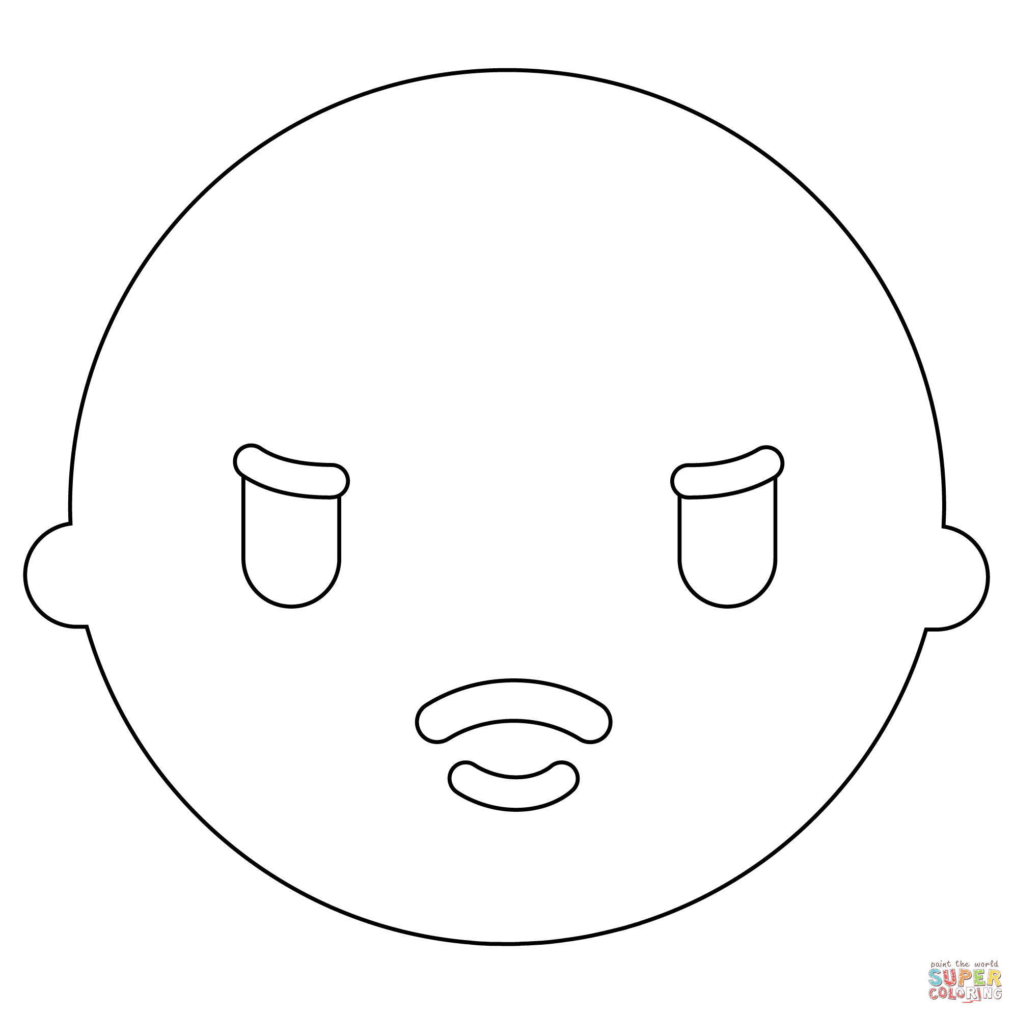 Pouting face emoji coloring page free printable coloring pages