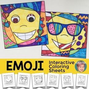Emoji coloring pages morning work sel calming corner or anytime activity art classroom pop art for kids emoji coloring pages
