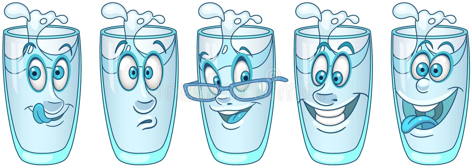 Water glass beverage drink concept stock vector