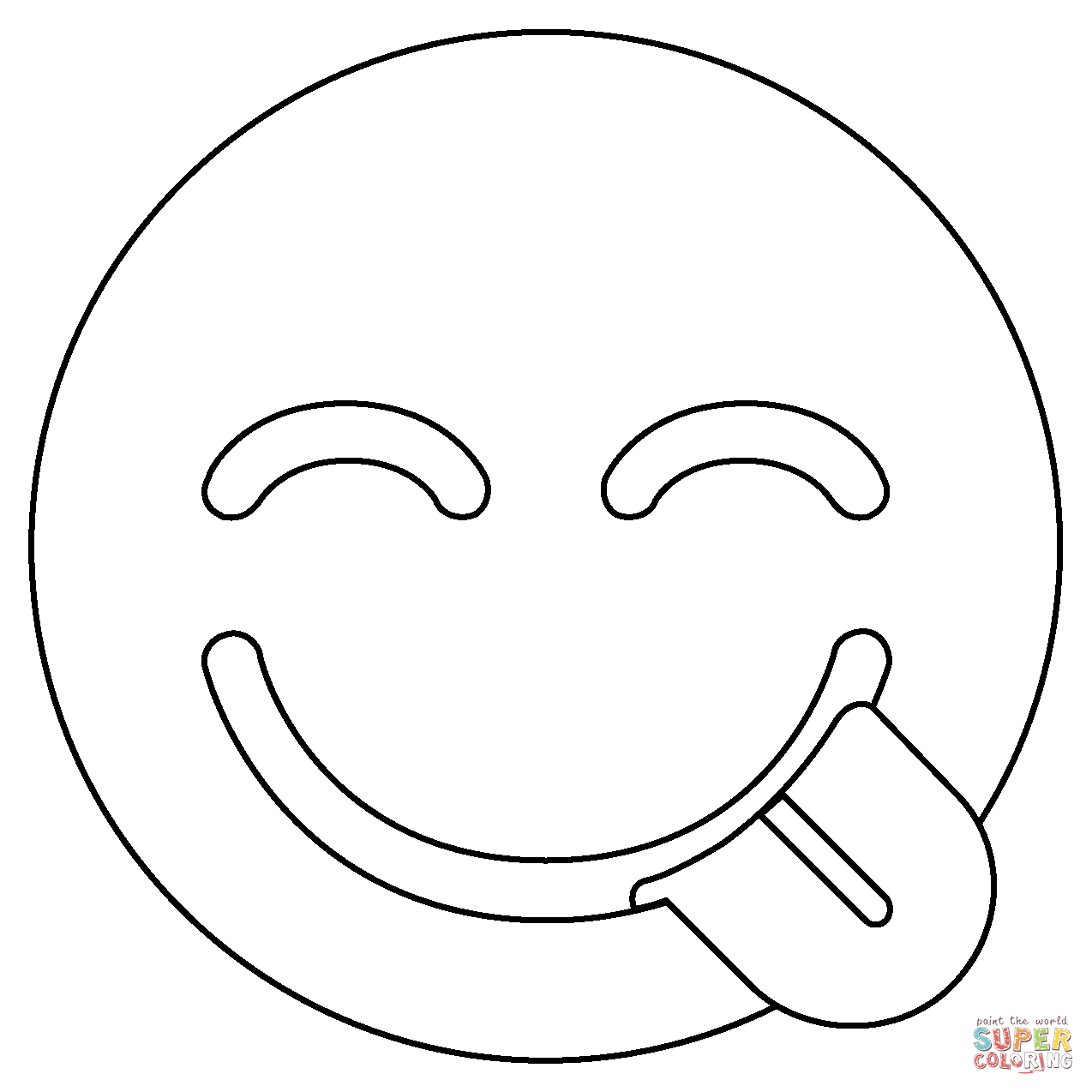 Face savoring food emoji coloring page free printable coloring pages