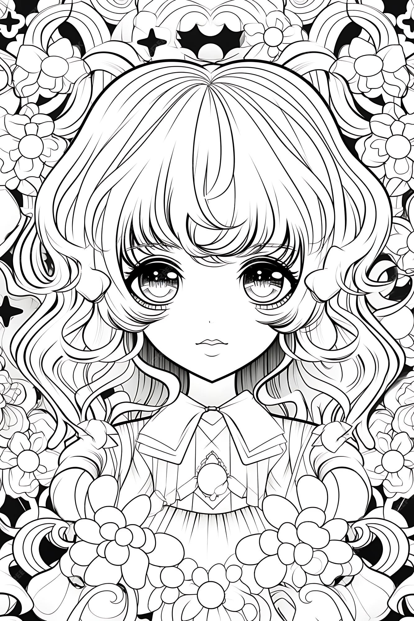 Premium vector kawaii coloring page