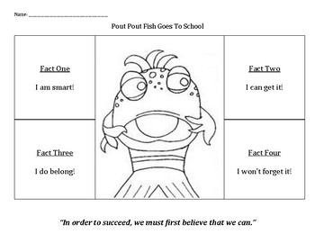 Pout pout fish goes to school perseverance not giving up confidence