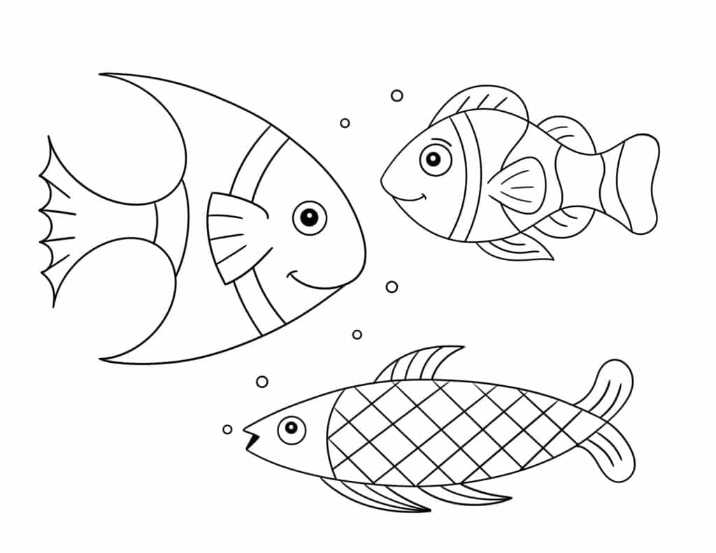 Free fish coloring pages â the hollydog blog