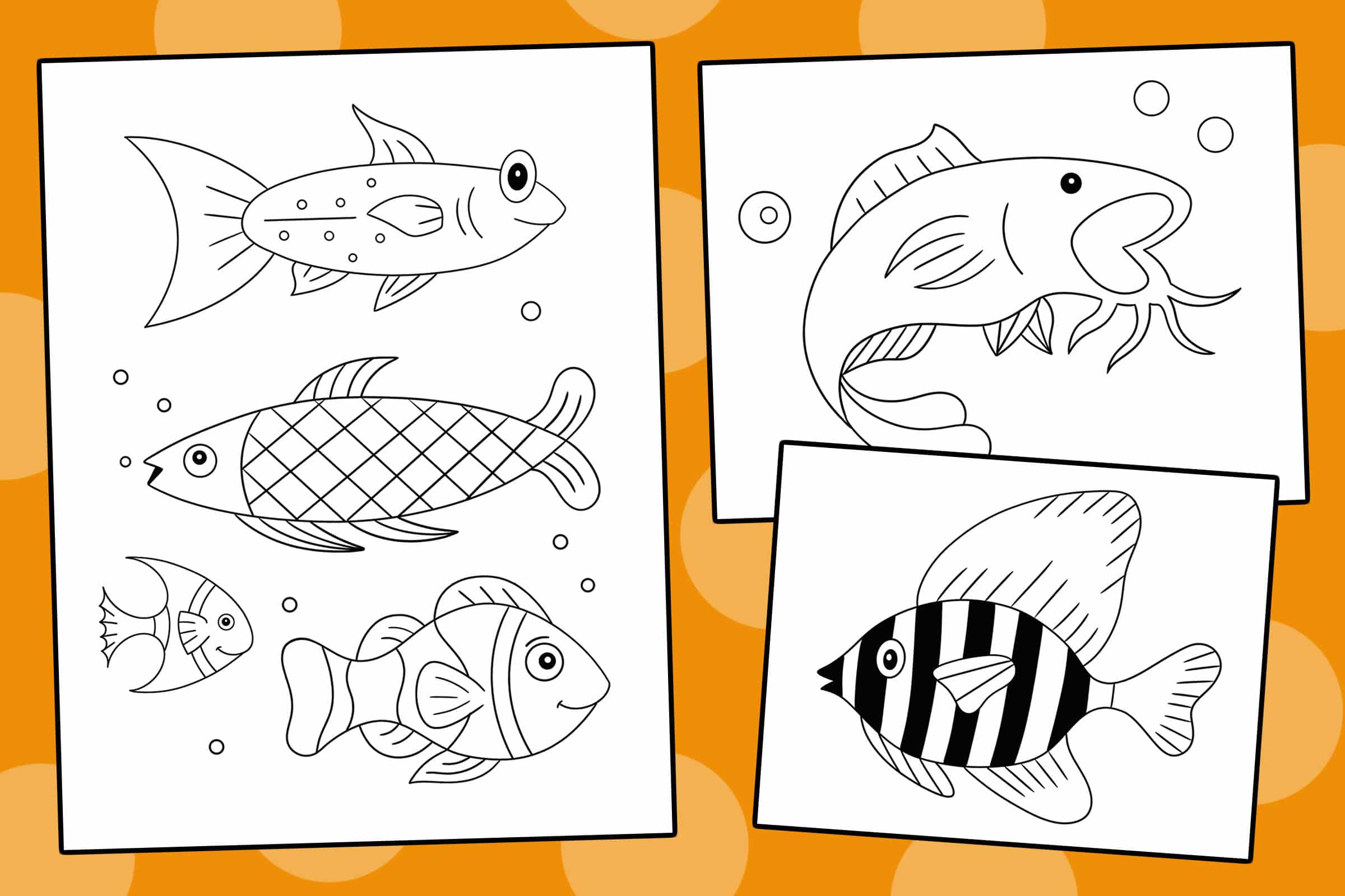Free fish coloring pages â the hollydog blog