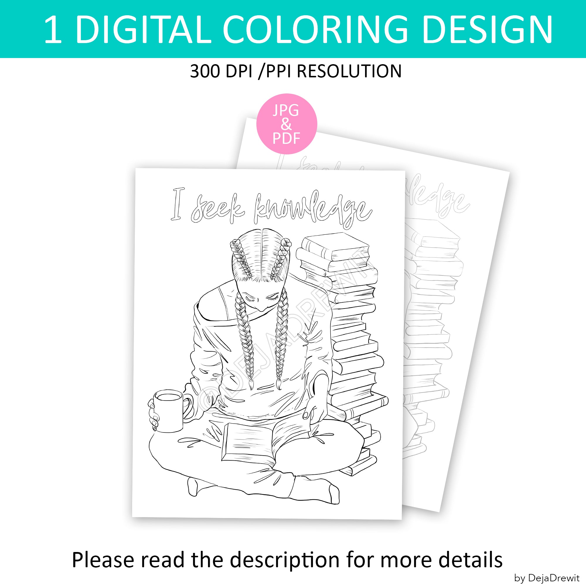 I seek knowledge coloring page from personal power â deja drewit