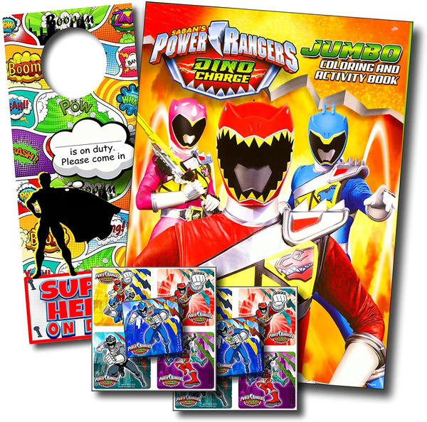 Power rangers dino charge coloring book and stickers super set bundle dino chargers coloring book with power rangers dino chargers stickers specialty decal