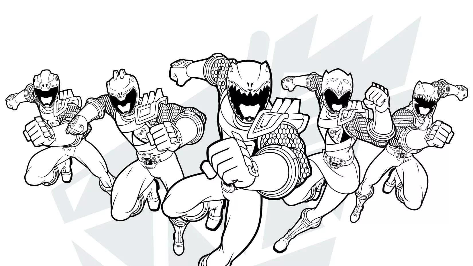 Power rangers dino charge coloring page â