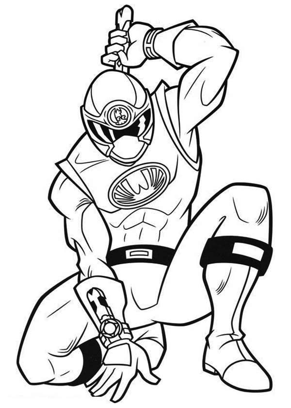 Red ranger in power rangers ninja storm coloring page color luna
