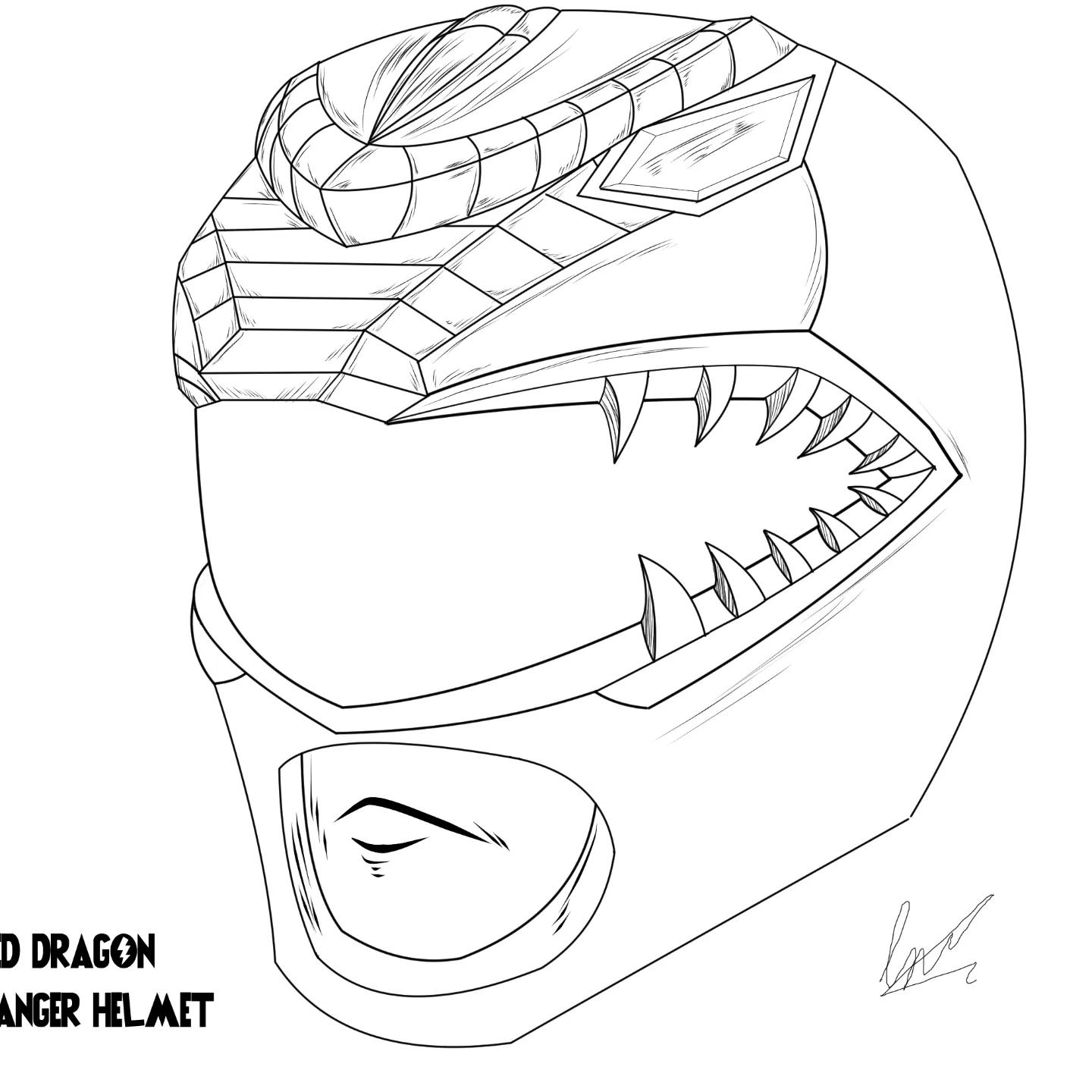 Red dragon red ranger helmet designed and finished time to get it ready for printing thoughts rpowerrangers