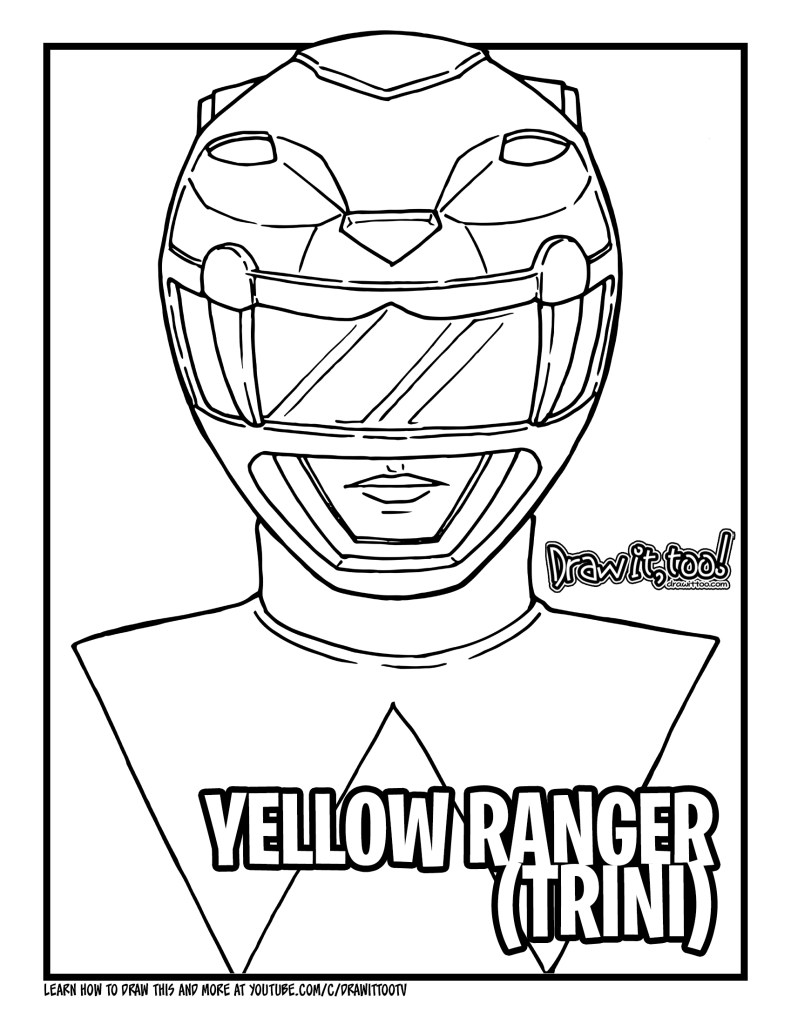 How to draw yellow ranger trini mighty morphin power rangers drawing tutorial